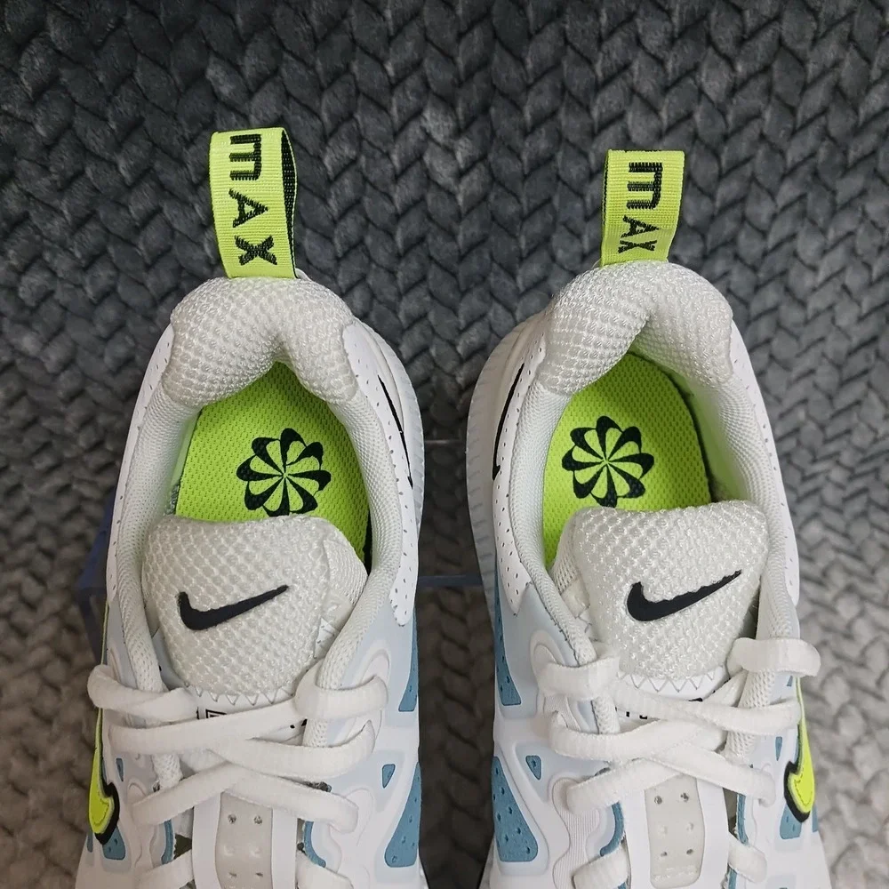 Nike Air Max Genome GS White Volt Blue Running Sneakers Shoes Sz 4.5Y Women's 6